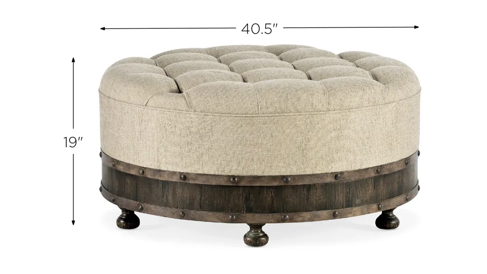 La Grange Giddings Round Uph Cocktail Table Dimensions
