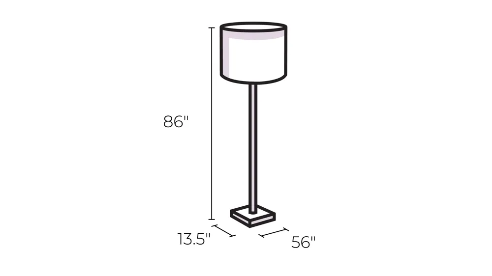 Luna Arc Lamp Dimensions