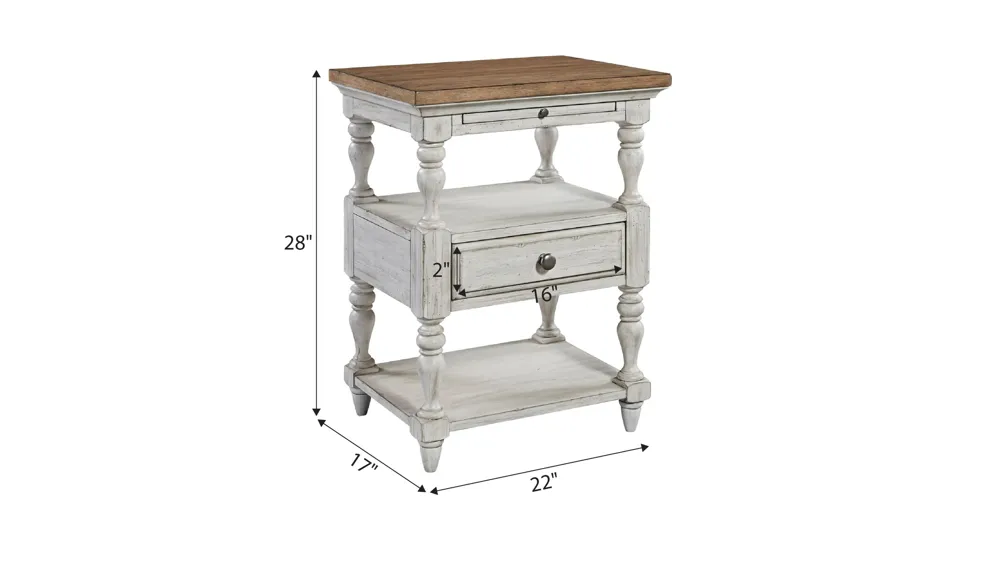 Farmhouse Reimagined Open Nightstand Dimensions