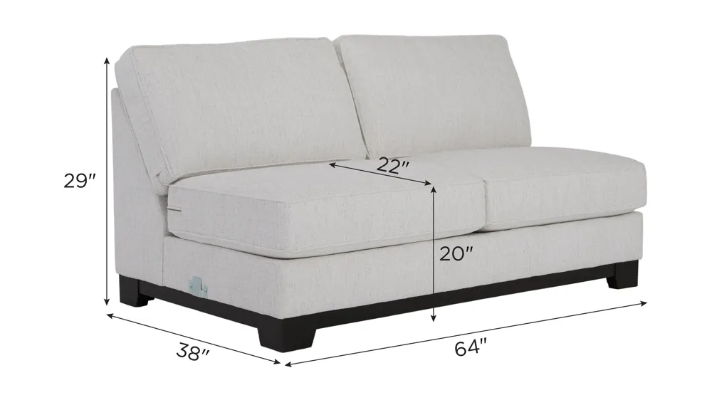 Artemis I Armless Loveseat Dimensions