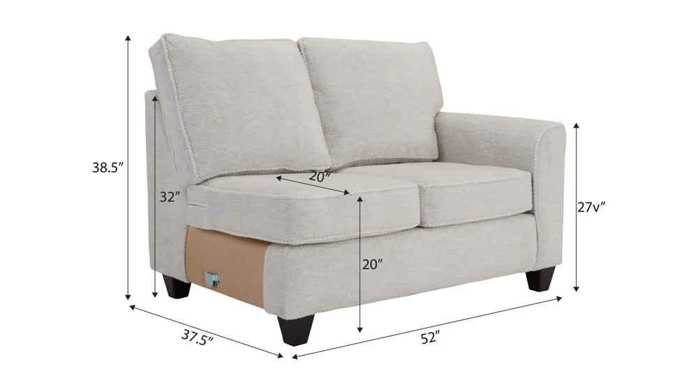 Dune Right Arm Facing Loveseat Dimensions
