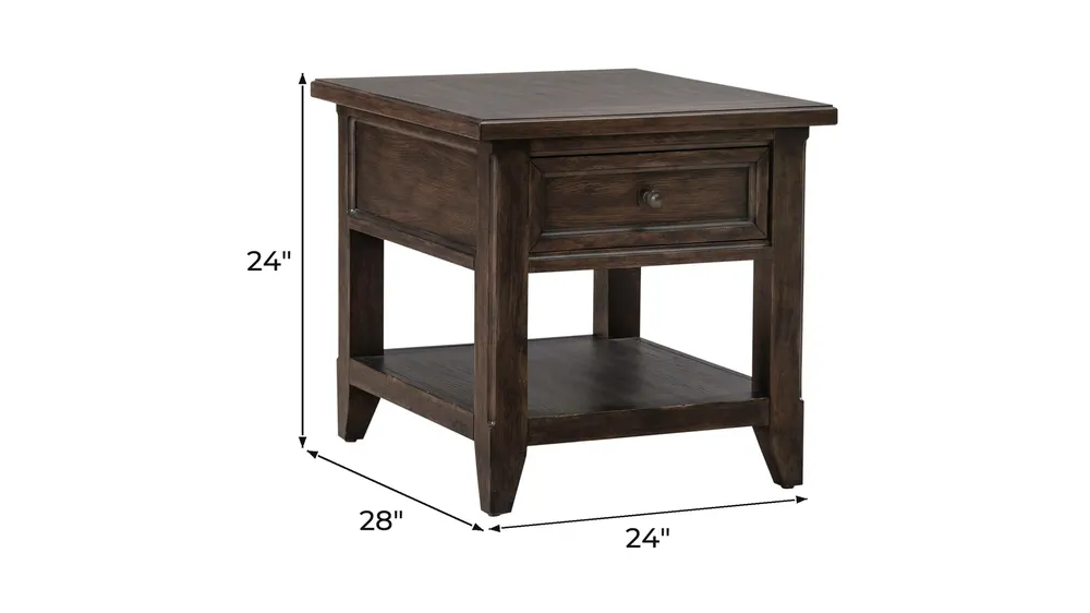 Paradise Valley Rectangular End Table Dimensions
