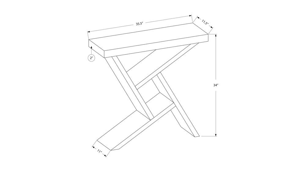Monarch Specialties Hall Table Dimensions