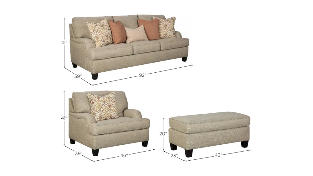 Almanza 3-pc Set Dimensions