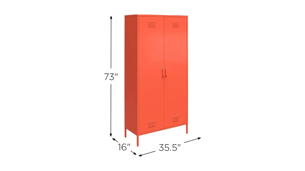 Novogratz Cache Tall Two Door Metal Locker Cabinet Dimensions