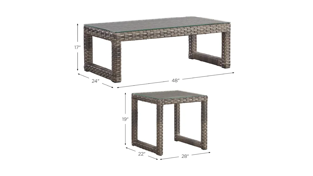 New Java 2-pc. Outdoor Table Set Dimensions