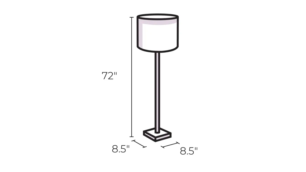 Piper LED Floor Lamp Dimensions