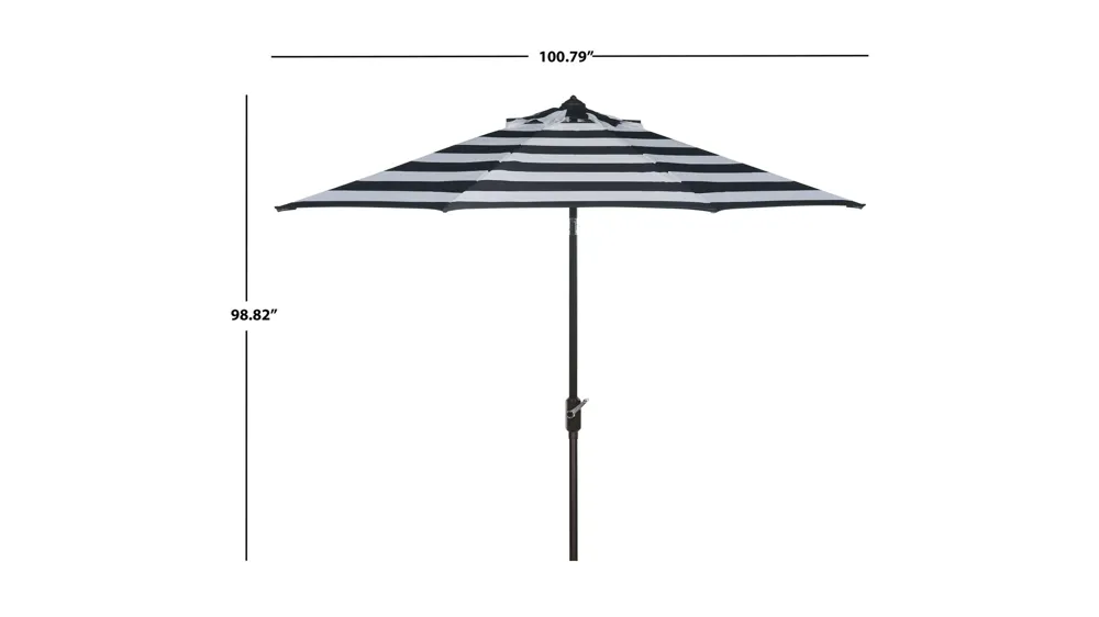 Marcie UV Resistant Fashion Line 9 ft Auto Tilt Umbrella Dimensions