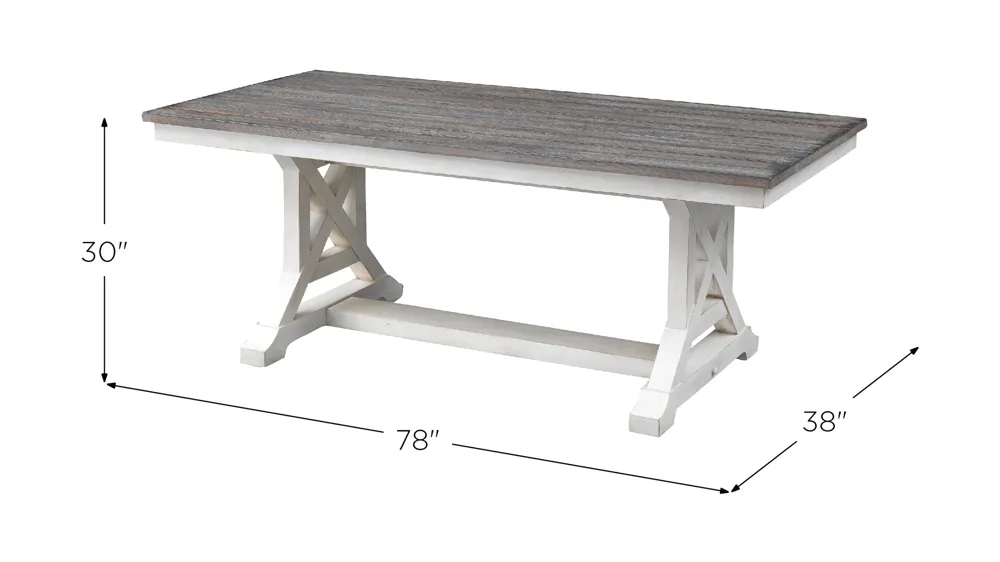 Bar Harbor Trestle Dining Table Dimensions