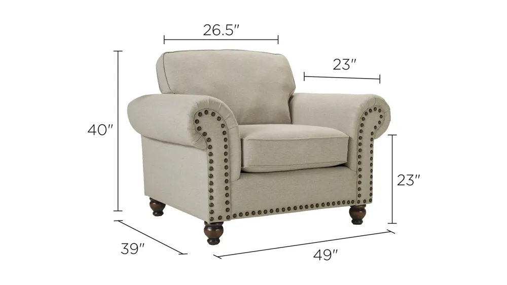 Corliss Chair-and-a-Half Dimensions