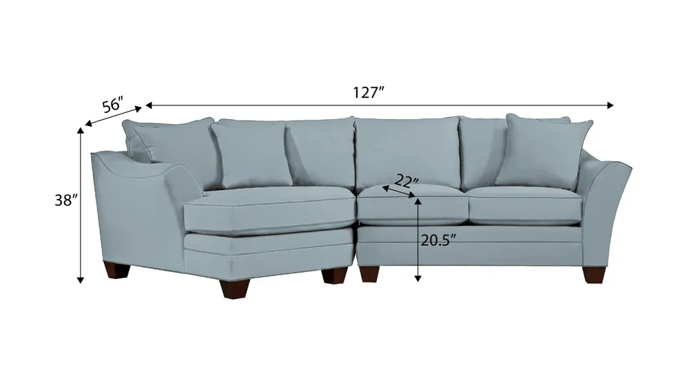 Foresthill 2-pc. Left Hand Cuddler Sectional Sofa Dimensions