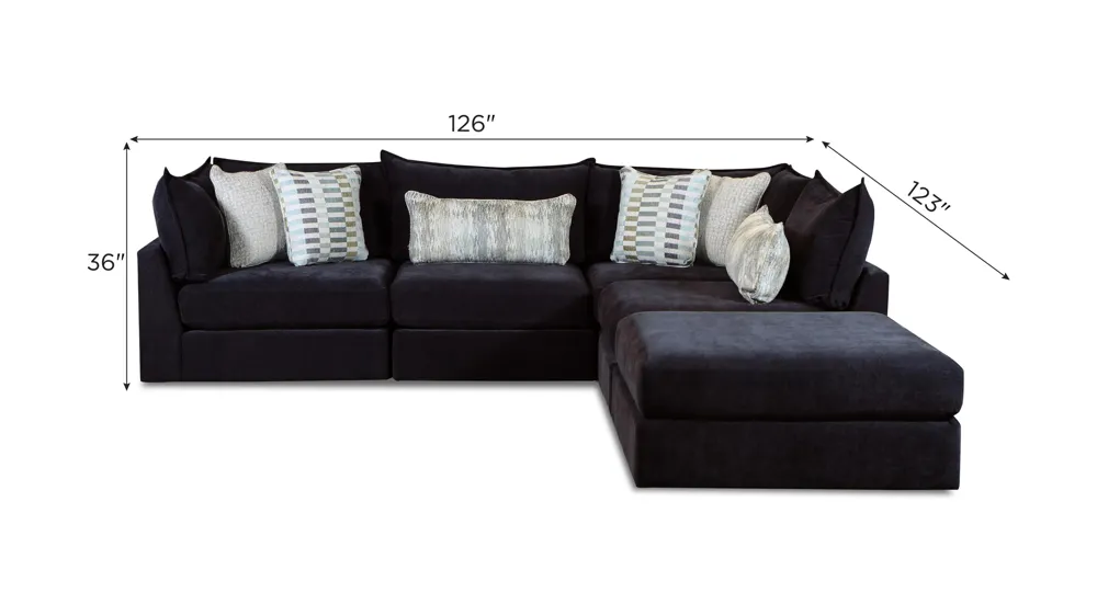 Durango 5-pc. Sectional Dimensions
