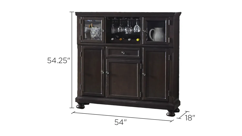 Shelley Curio W/ Wine Storage Dimensions