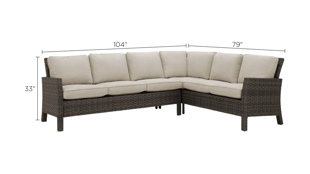 Antigua 2-pc. Outdoor Sectional Sofa Dimensions
