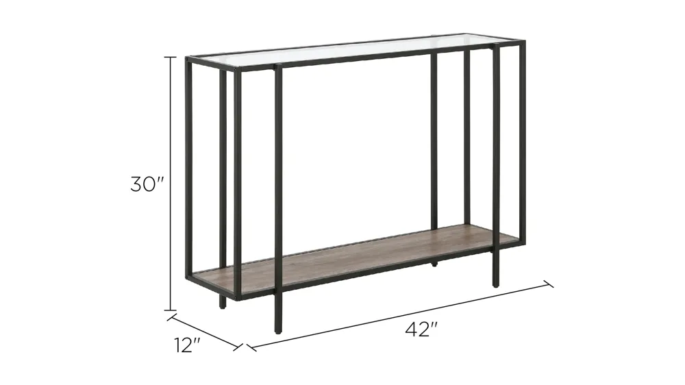 Karina Rectangular Sofa Table with Shelf Dimensions
