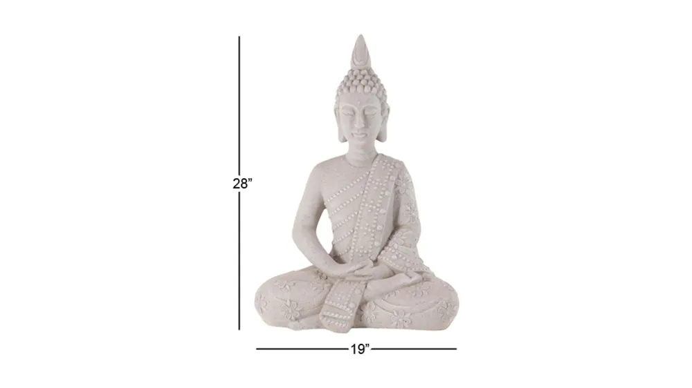 Ivy Collection Gray Magnesium Buddha Garden Sculpture Dimensions