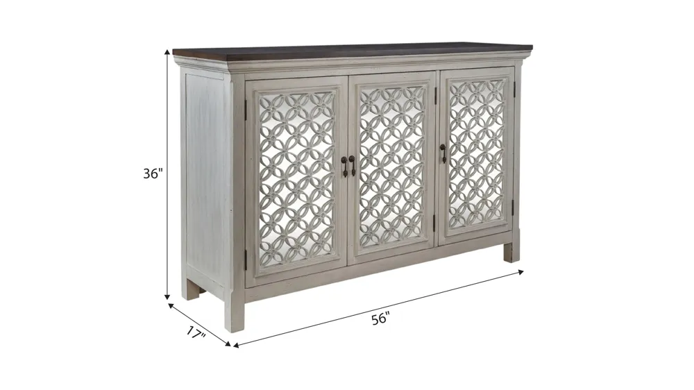 Westridge 3 Door Accent Cabinet Dimensions