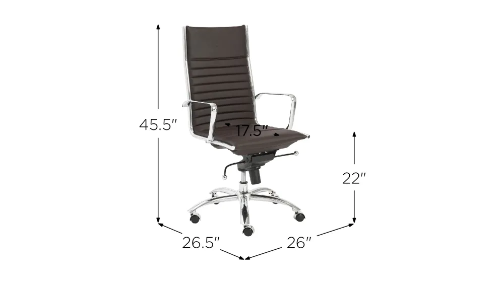 Dirk High Back Office Chair Dimensions