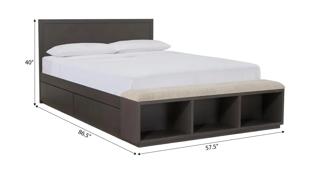 Paramore Bed w/ 1-Side Storage Dimensions