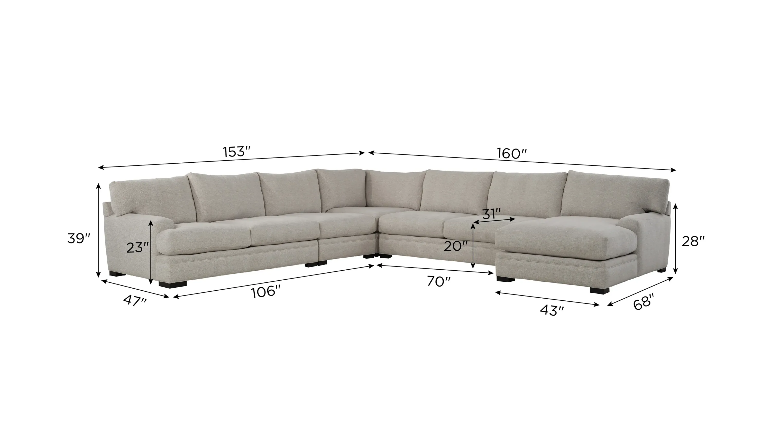 Bayside 5-pc. Sectional | Raymour & Flanigan
