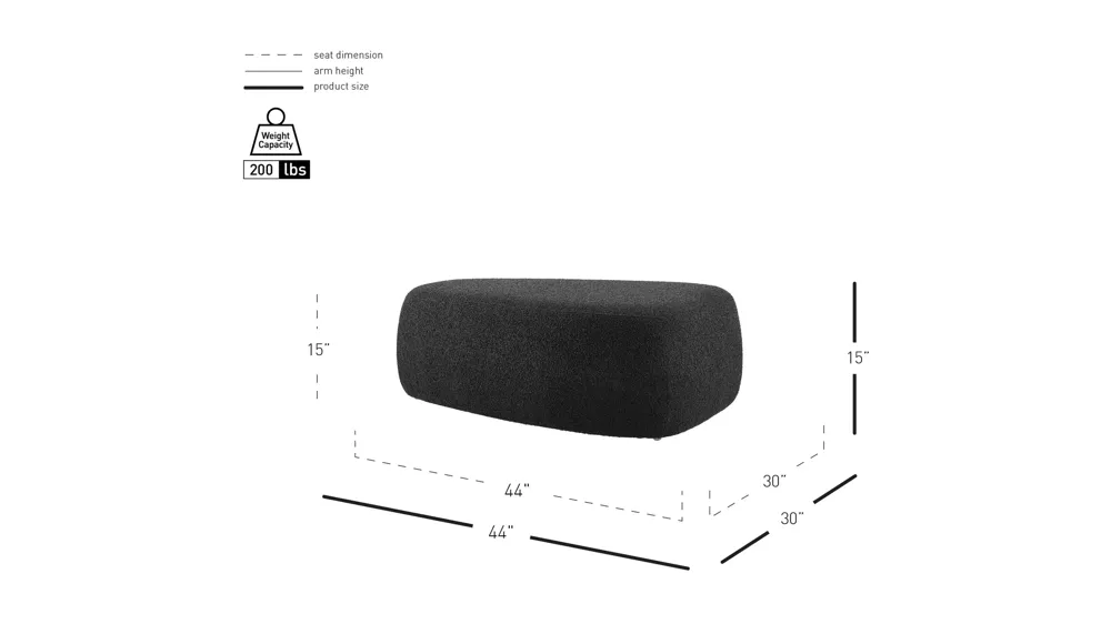 Carlese Large Ottoman Dimensions