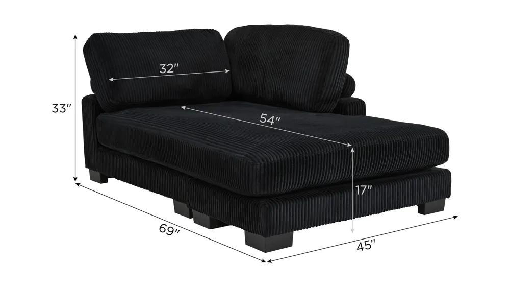 Maverick Reversible Chaise Dimensions