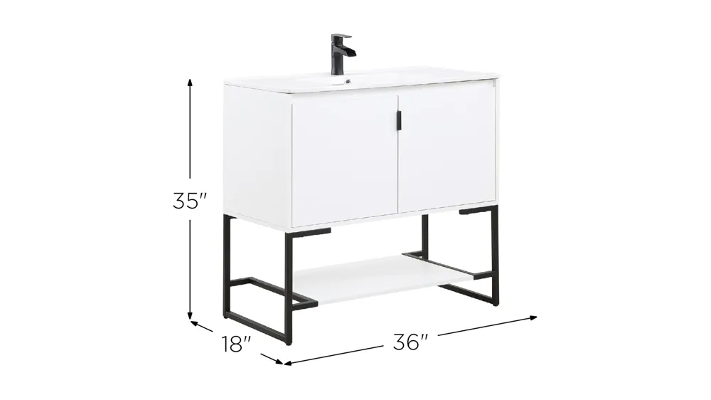Scarsdale 36" Bathroom Sink Vanity Dimensions