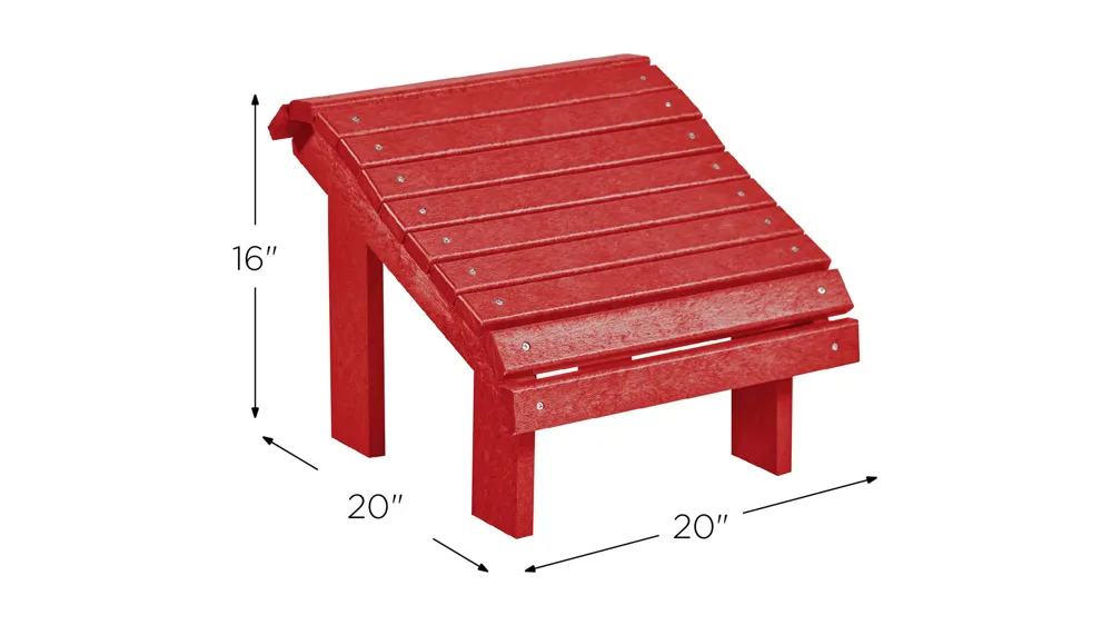 Generation Recycled Outdoor Premium Adirondack Footstool Dimensions