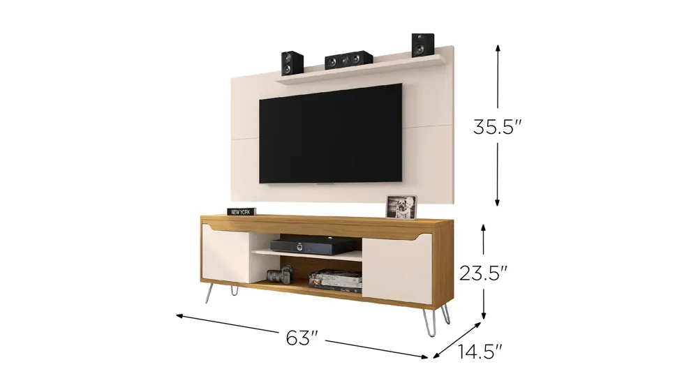 Baxter 62" TV Stand and Panel Dimensions