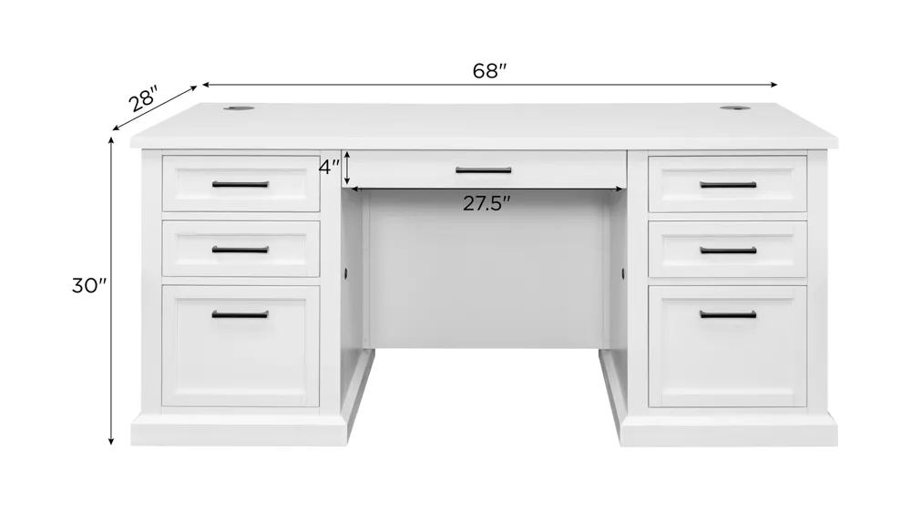 Abby Executive Desk Dimensions