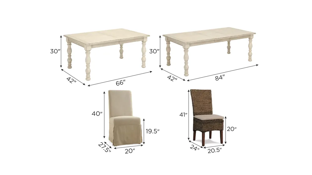 Aberdeen Dining Set Dimensions