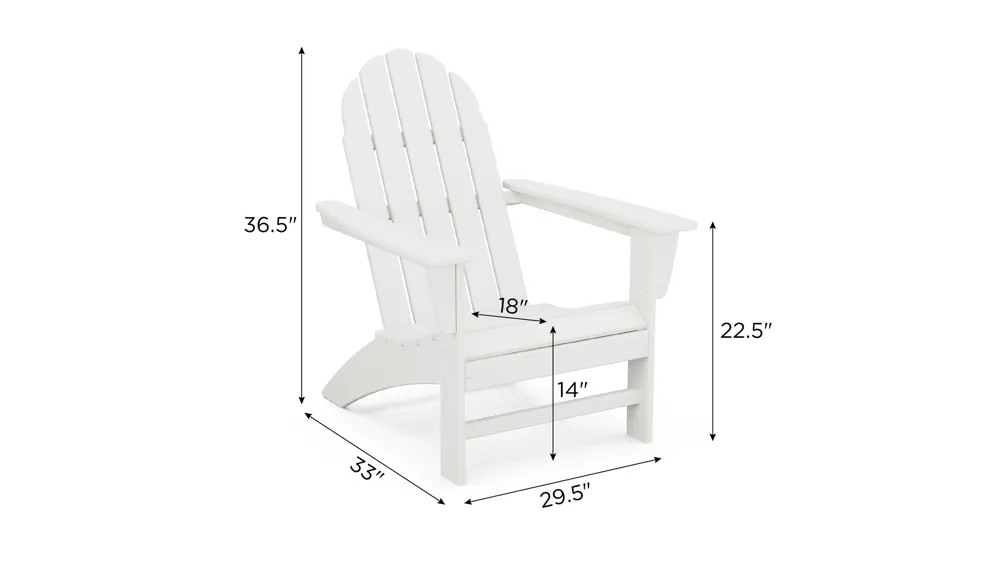 Vineyard Adirondack Chair Dimensions