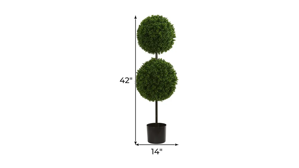 Boxwood Double Ball Artificial Topiary Tree (Indoor/Outdoor) Dimensions