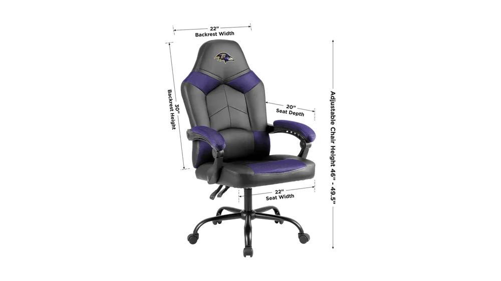 NFL Oversized Adjustable Office Chairs Dimensions