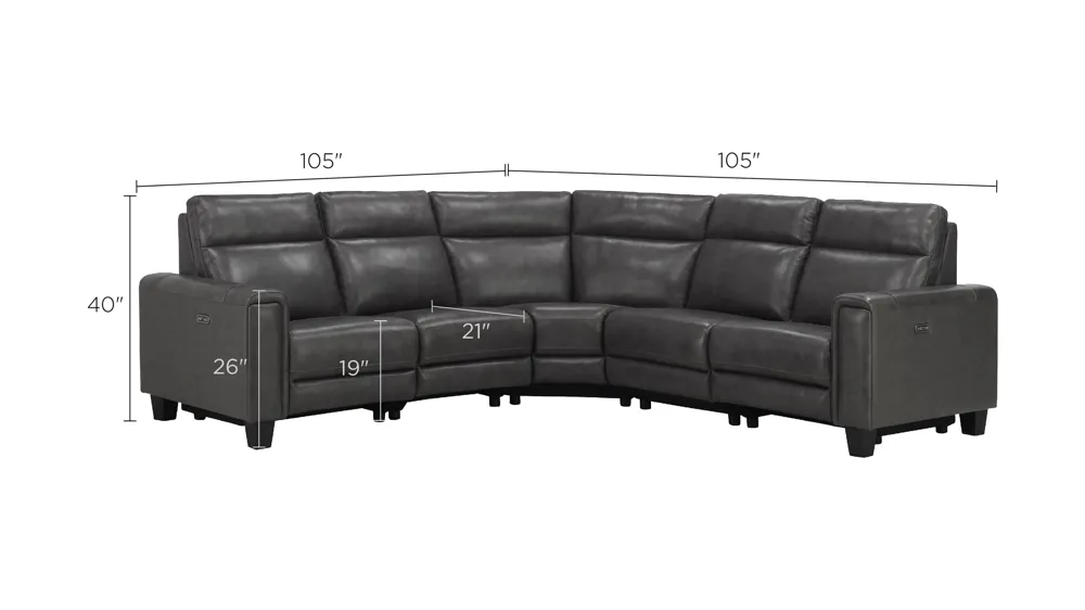 Ace 5-pc. Power Sectional Dimensions