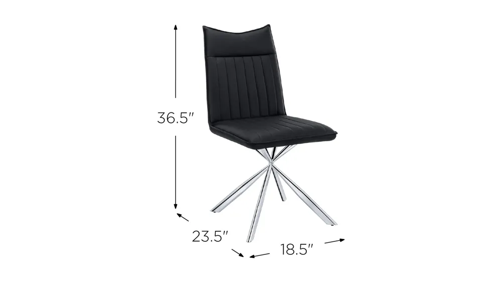Monarch Chrome Starburst Dining Chair - Set Of 2 Dimensions