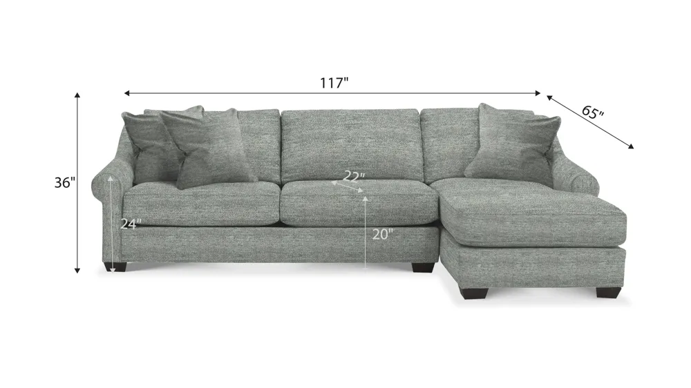 Thatcher 2-pc. Sectional Dimensions