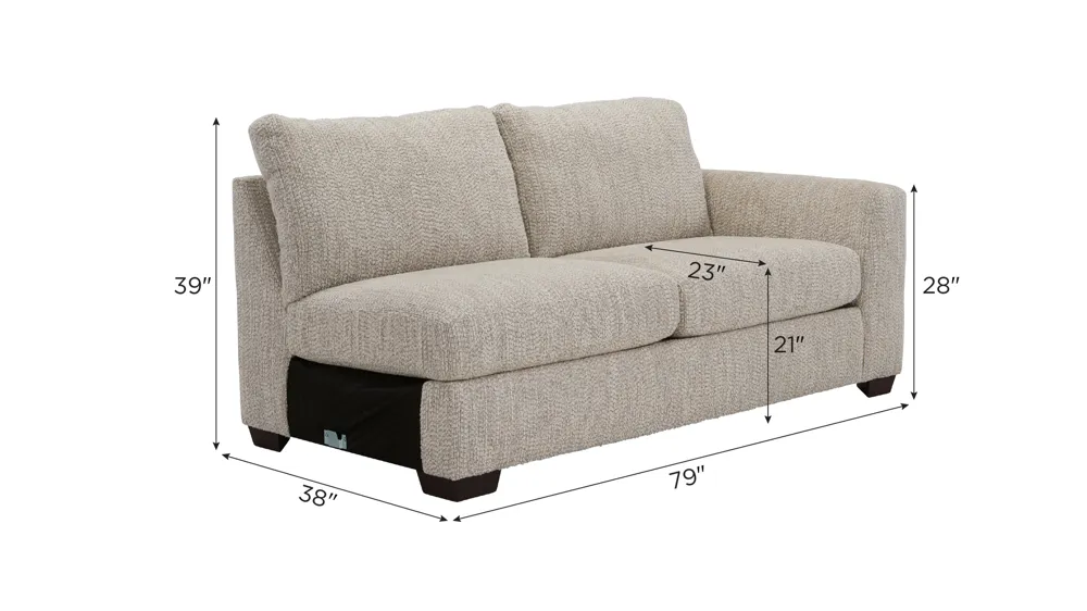 Becker Right Arm Facing Loveseat Dimensions