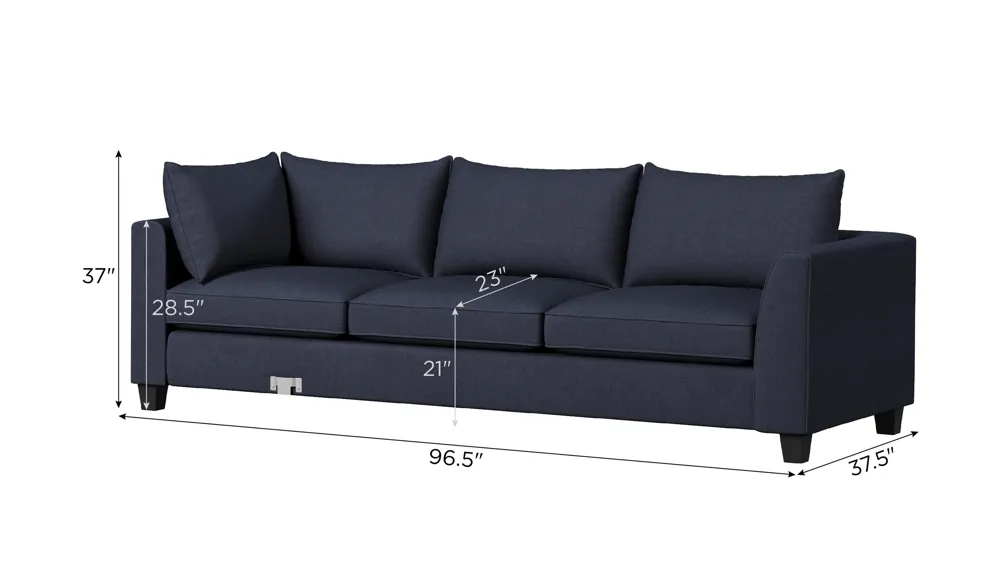 Daine Right Arm Facing Sofa w/ Sectional Bracket Dimensions