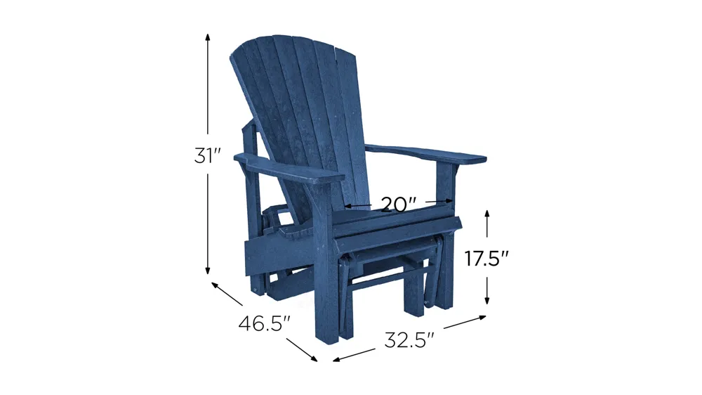 Generation Recycled Outdoor Adirondack Glider Dimensions