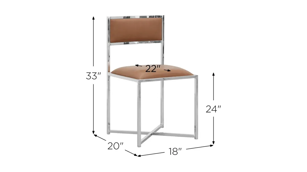 Amalfi X-Base Dining Chair- Set of 2 Dimensions
