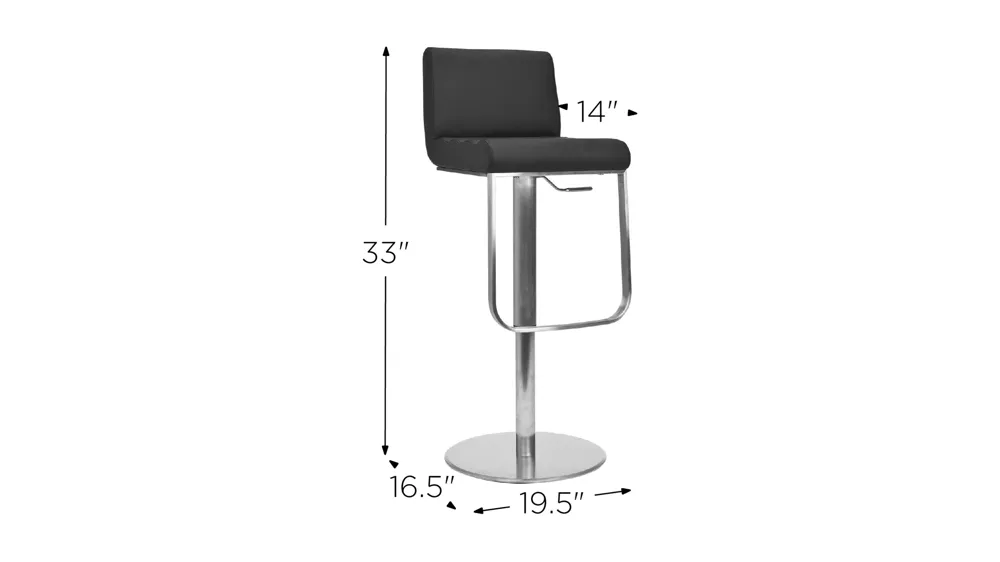 Abbie Swivel Bar Stool Dimensions