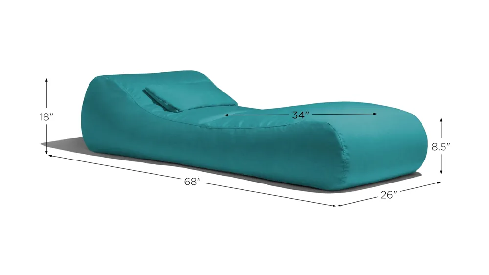 Lunsford Outdoor Bean Bag Sun Lounger with Cover Dimensions