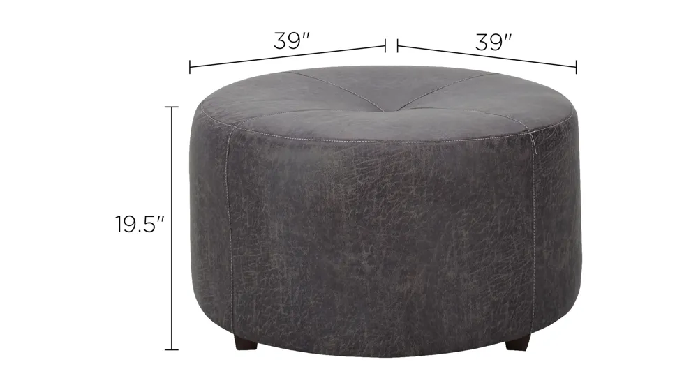 Bandero Chenille Cocktail Ottoman Dimensions