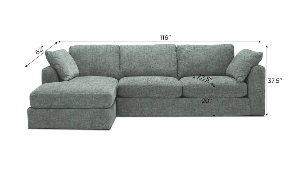 Nappily 2-pc. Sectional Dimensions