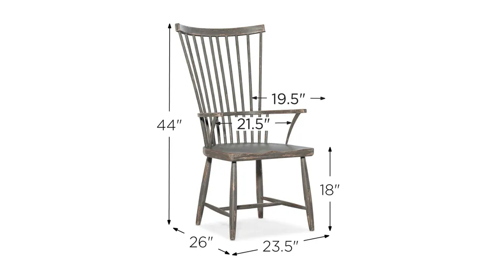 Alfresco Marzano Windsor Arm Chair - Set of 2 Dimensions