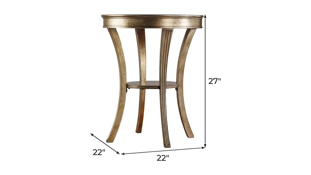 Sanctuary Round Mirrored Accent Table - Visage Dimensions