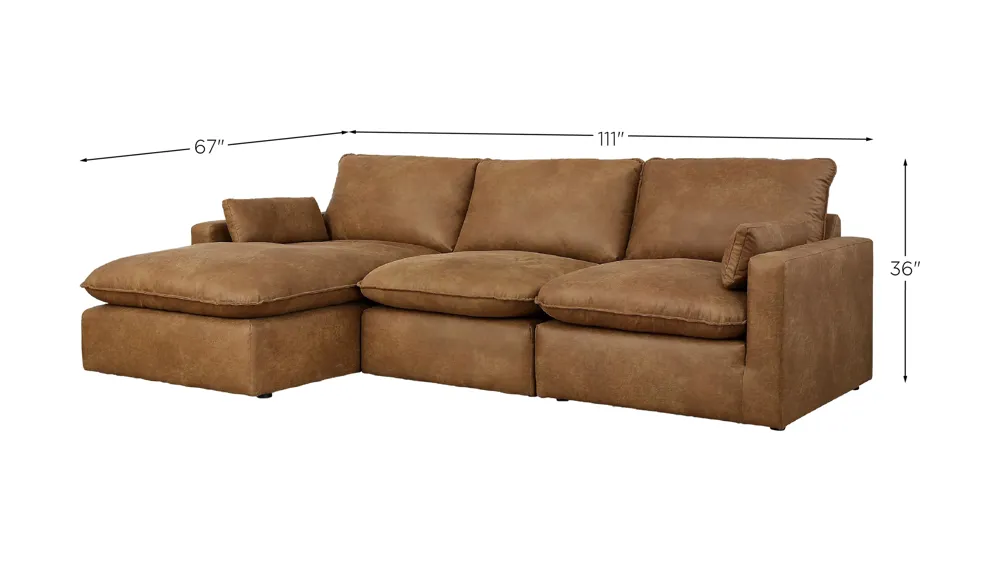 Marlaina 3-Piece Sectional with Chaise Dimensions