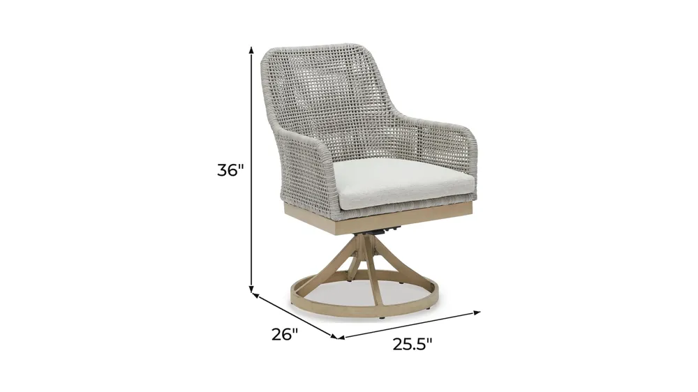 Seton Creek Outdoor Swivel Dining Chair (Set of 2) Dimensions