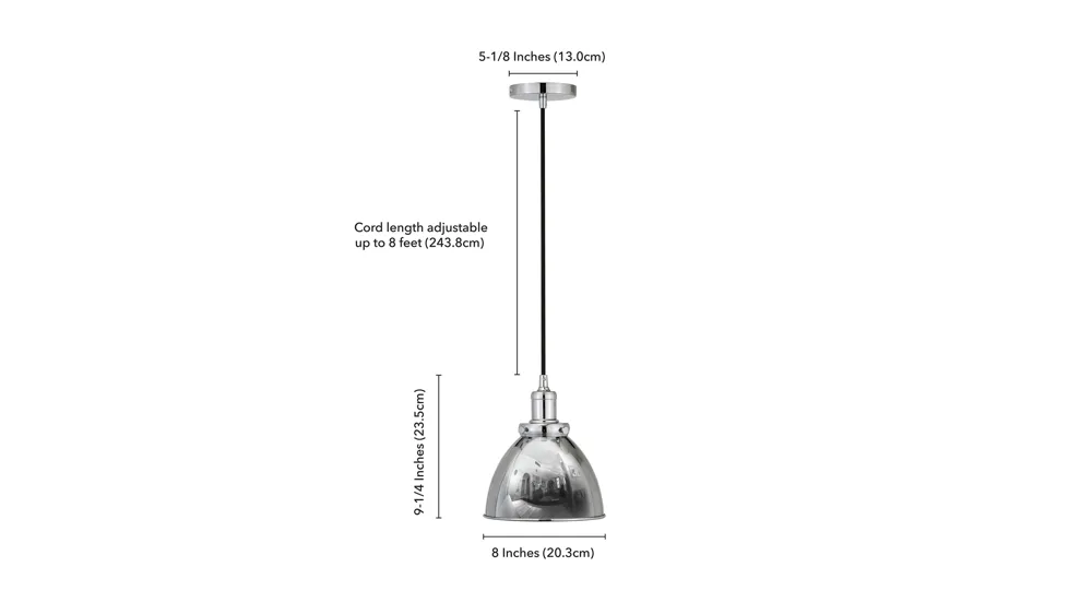 Pari Metal Pendant Dimensions